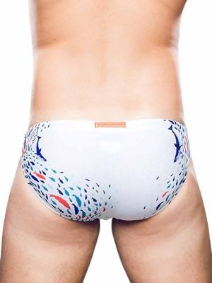 2Eros Print Swim Briefs V20 Swimwear Seascape White - Size: M