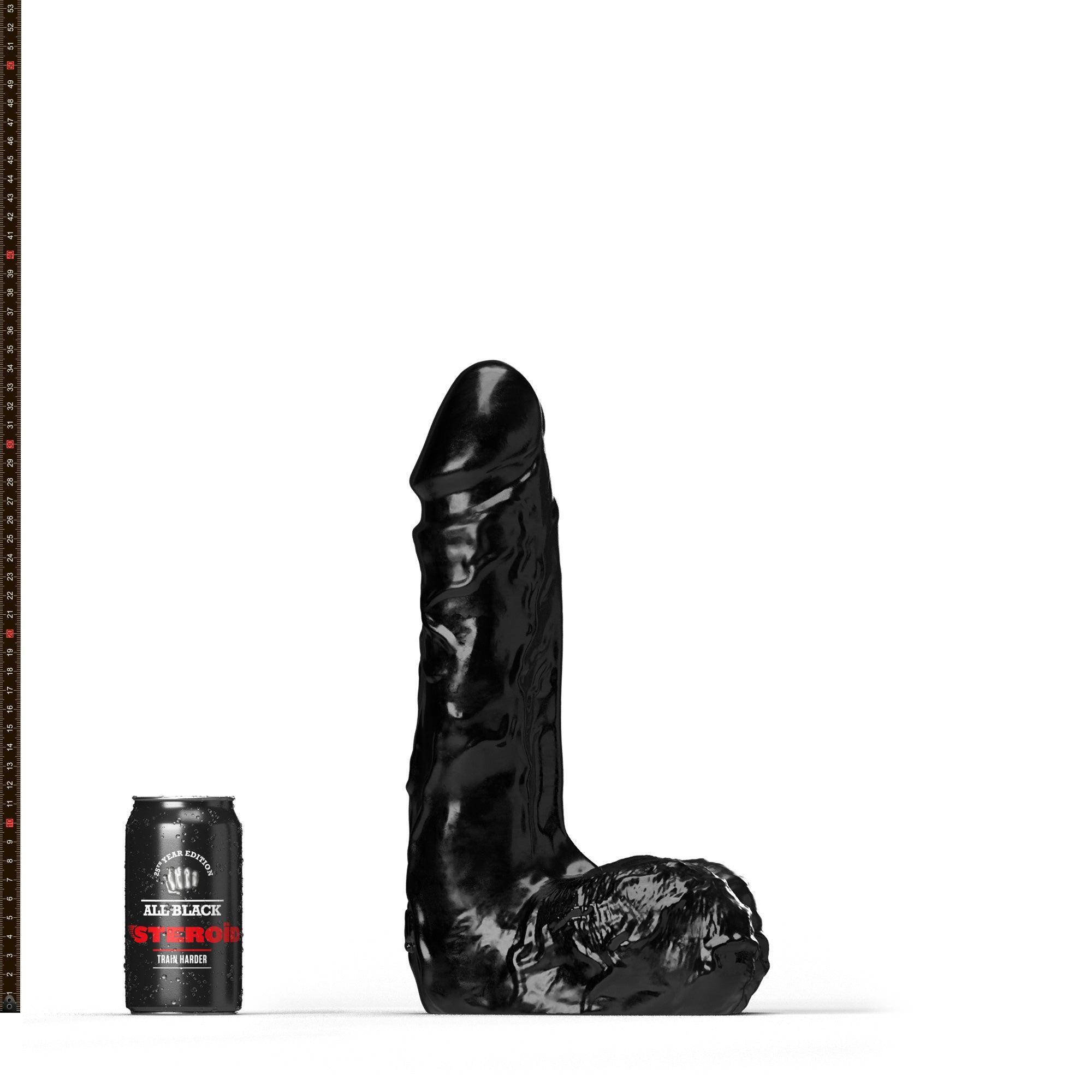 All Black Steroid Racket Dildo, 35 cm