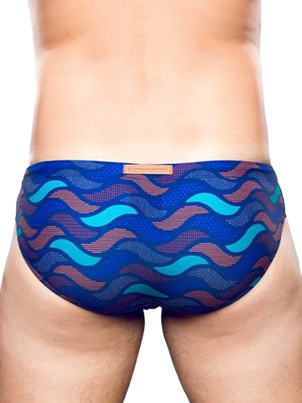 2Eros Print Swim Briefs V10 Ocean Blue - Size: L