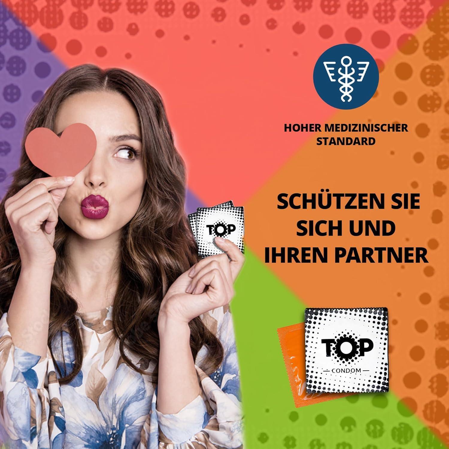 TOP Condoms Fruity Mix: Fruity Basket - Sweet and Tingly Fun, Packs of 100
