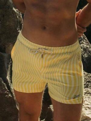 2Eros S70 Byron Print Shorts Swimwear Signature Yellow - Size: L