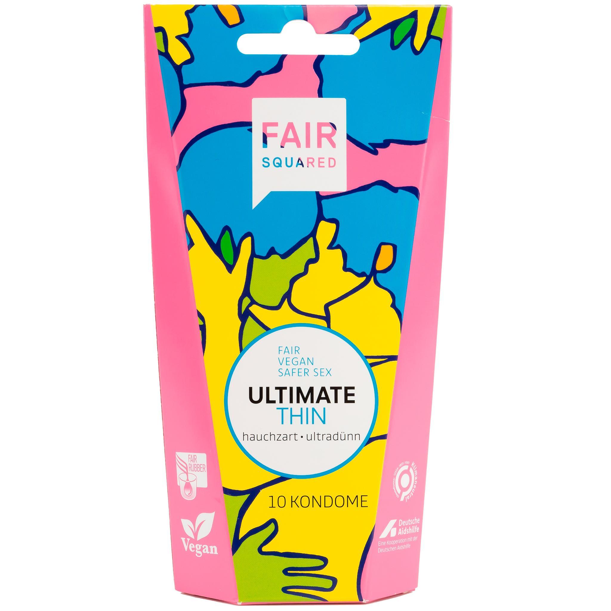 FAIR Squared Ultimate Thin Condoms, Vegan &amp| Fair Trade, 18cm, 10 pcs