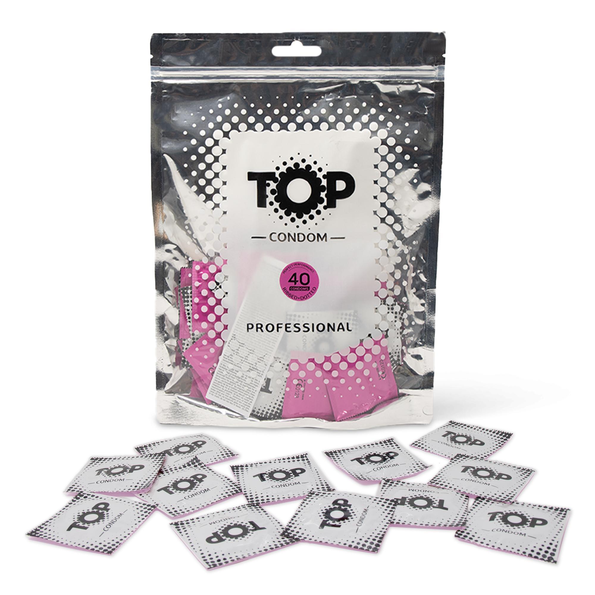TOP Condoms Ribbed & Dots: Morse Code for Pleasure - Send all the Right Signals, Packs of 40