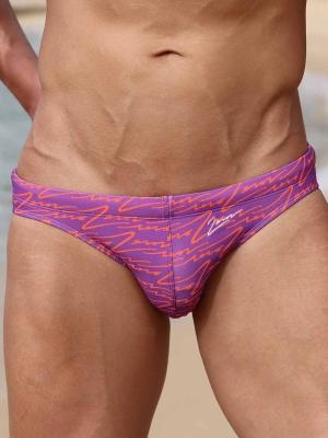 2Eros V20 Signature Print Swim Brief Purple - Size: S