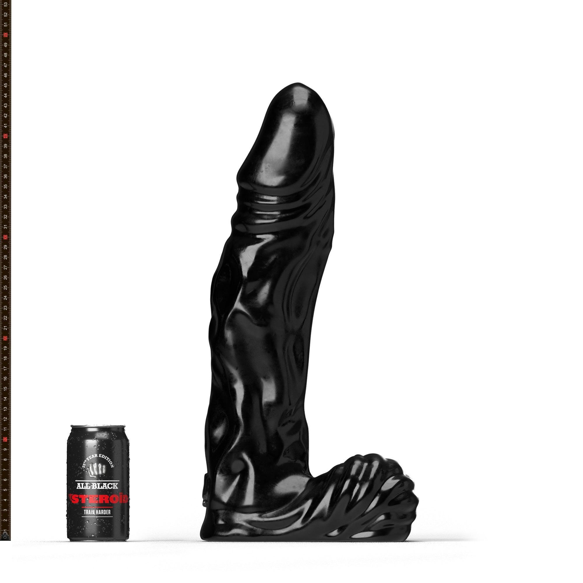 All Black Steroid The Referee Dildo, 46 cm