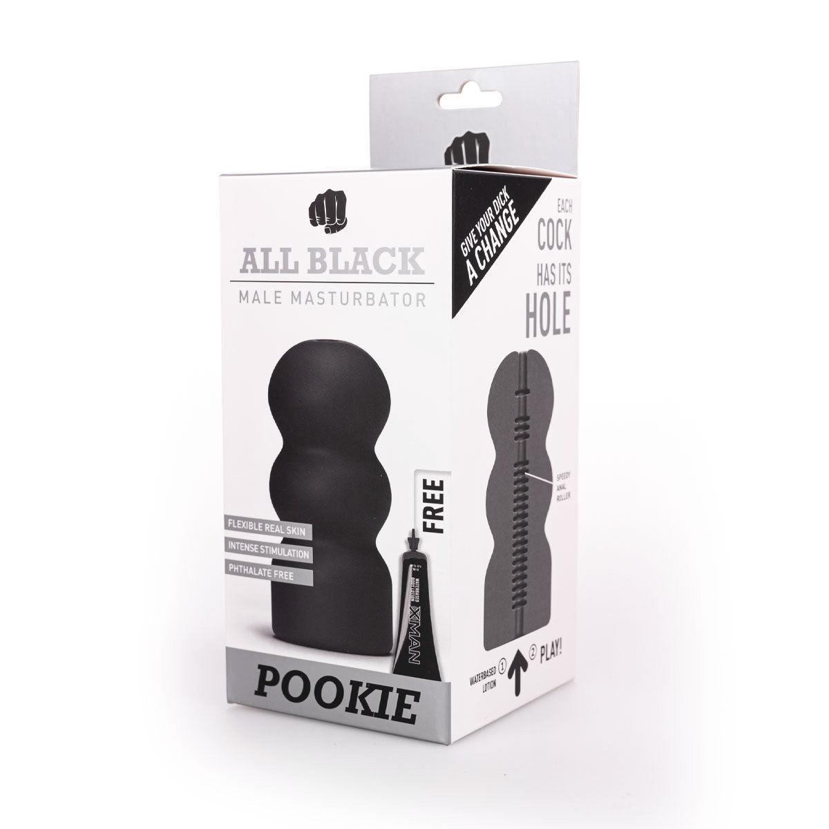 All Black Pookie Masturbator, 17 cm