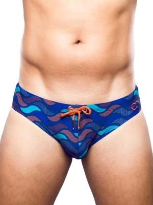 2Eros Print Swim Briefs V10 Ocean Blue - Size: S