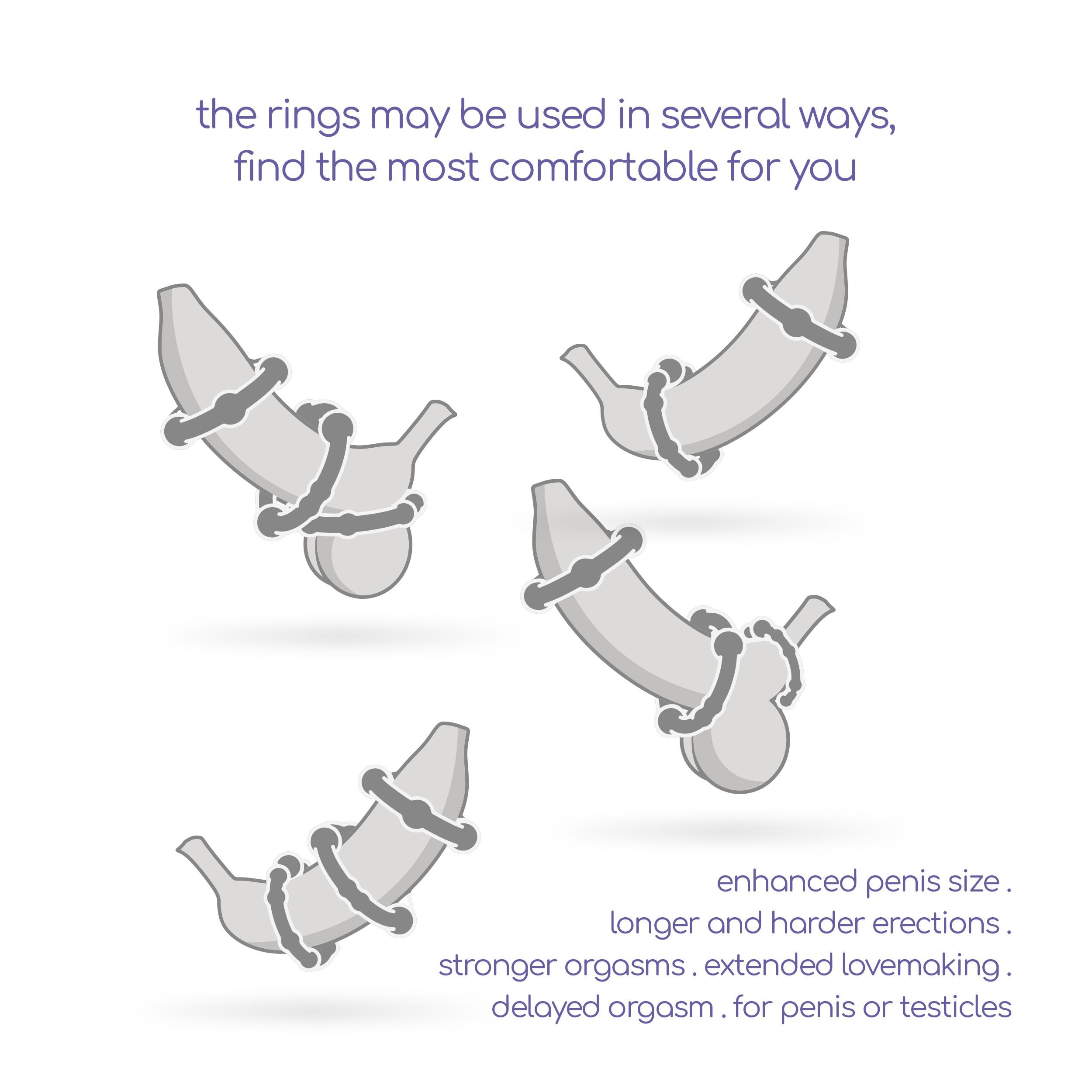 Triple Bead Cockring Set Clear Crushious