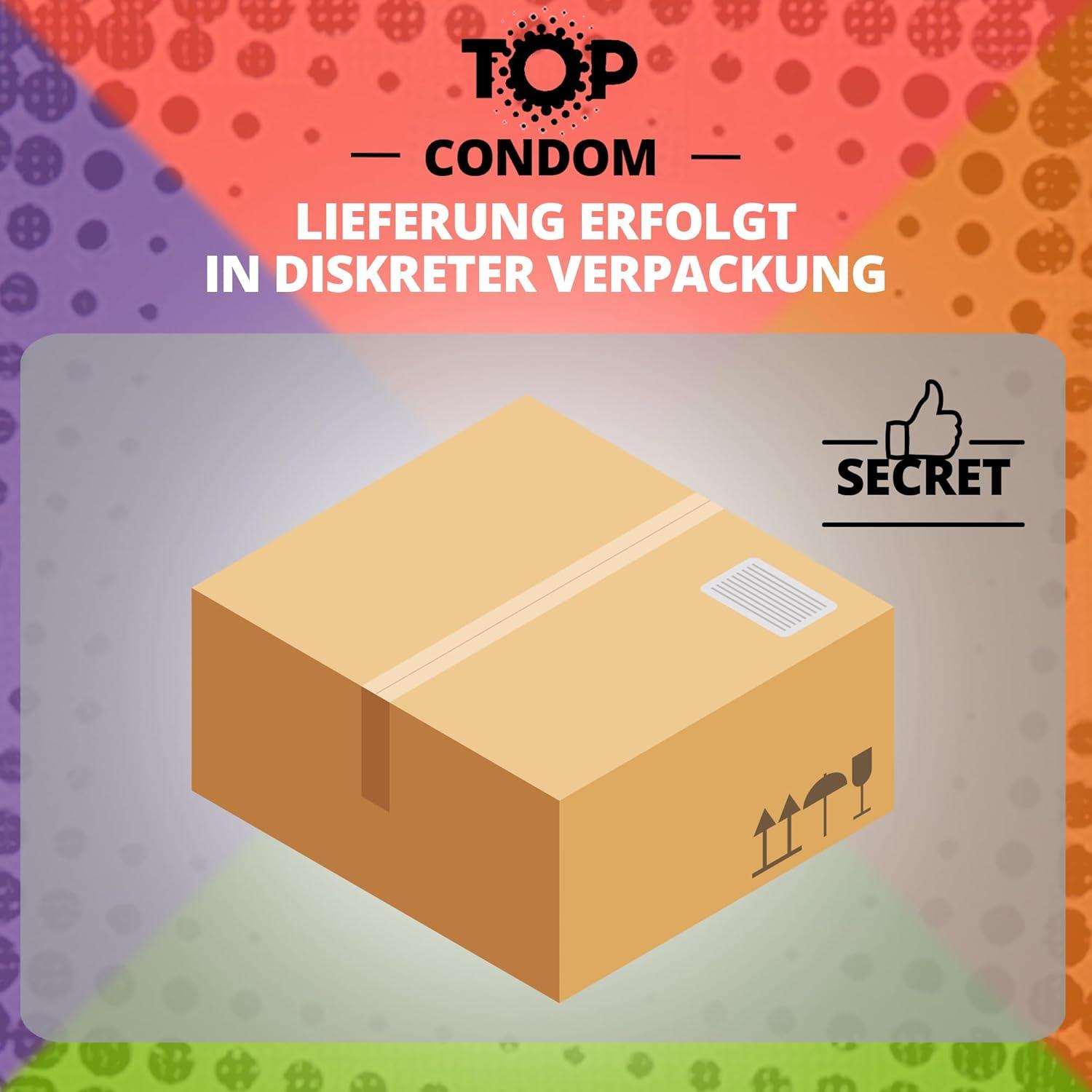 TOP Condoms Fruity Mix: Fruity Basket - Sweet and Tingly Fun, Packs of 100