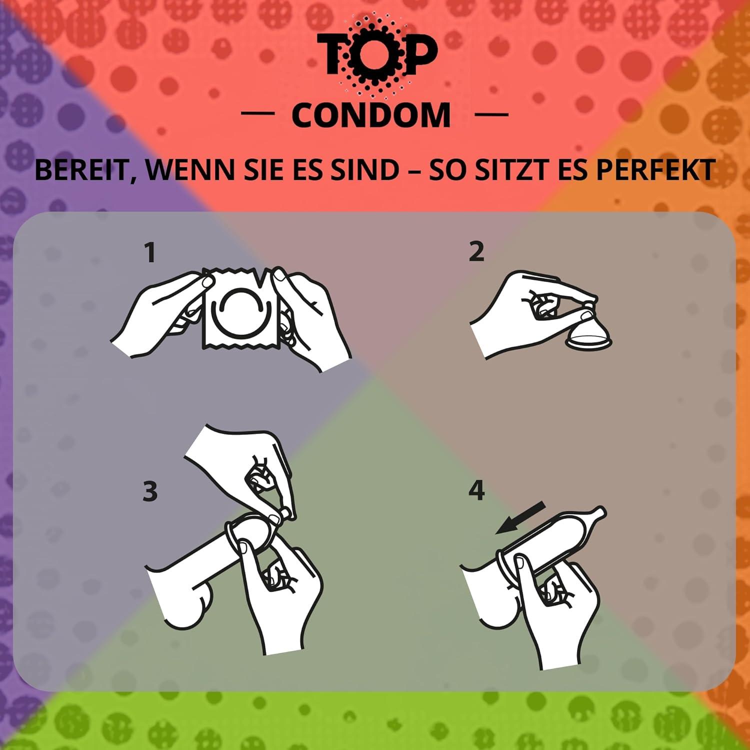 TOP Condoms Fruity Mix: Fruity Basket - Sweet and Tingly Fun, Packs of 12