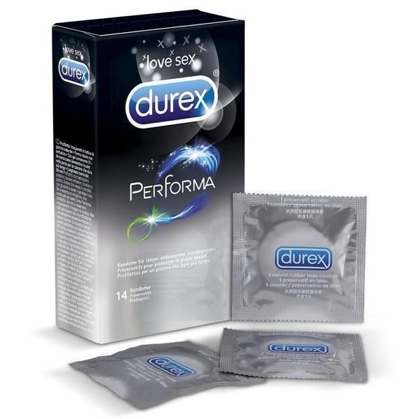 Durex Performa Condoms 14 pcs, with Reservoir, with Delay Effect, Ø 56mm, 195mm