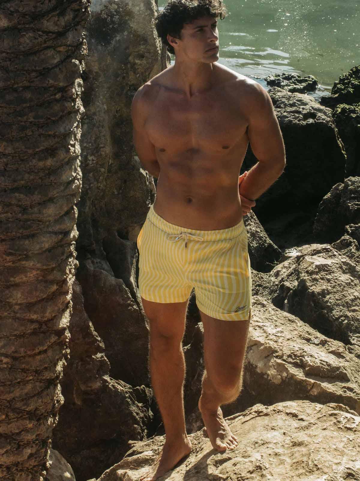 2Eros S70 Byron Print Shorts Swimwear Signature Yellow - Size: L
