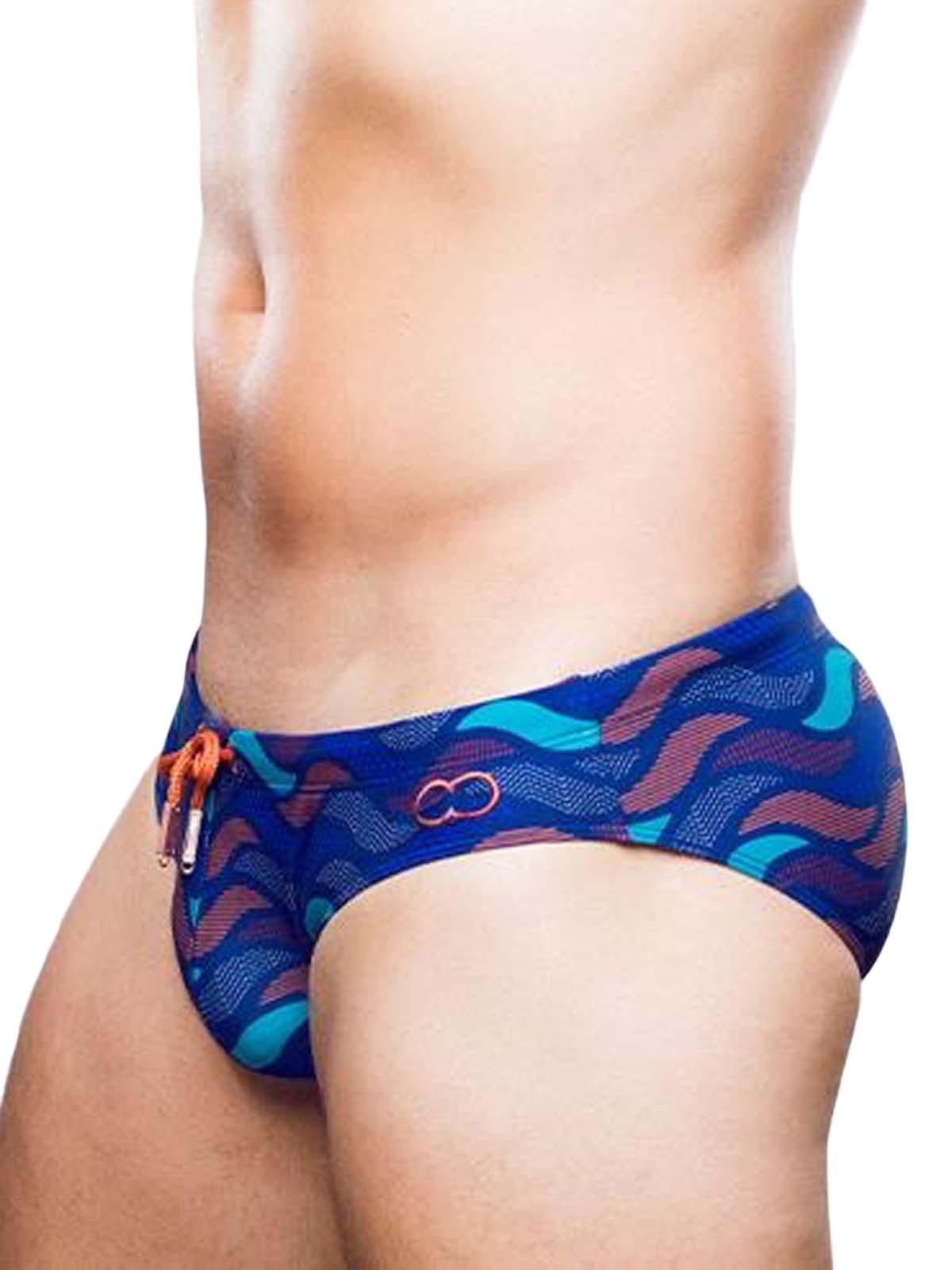 2Eros Print Swim Briefs V10 Ocean Blue - Size: S