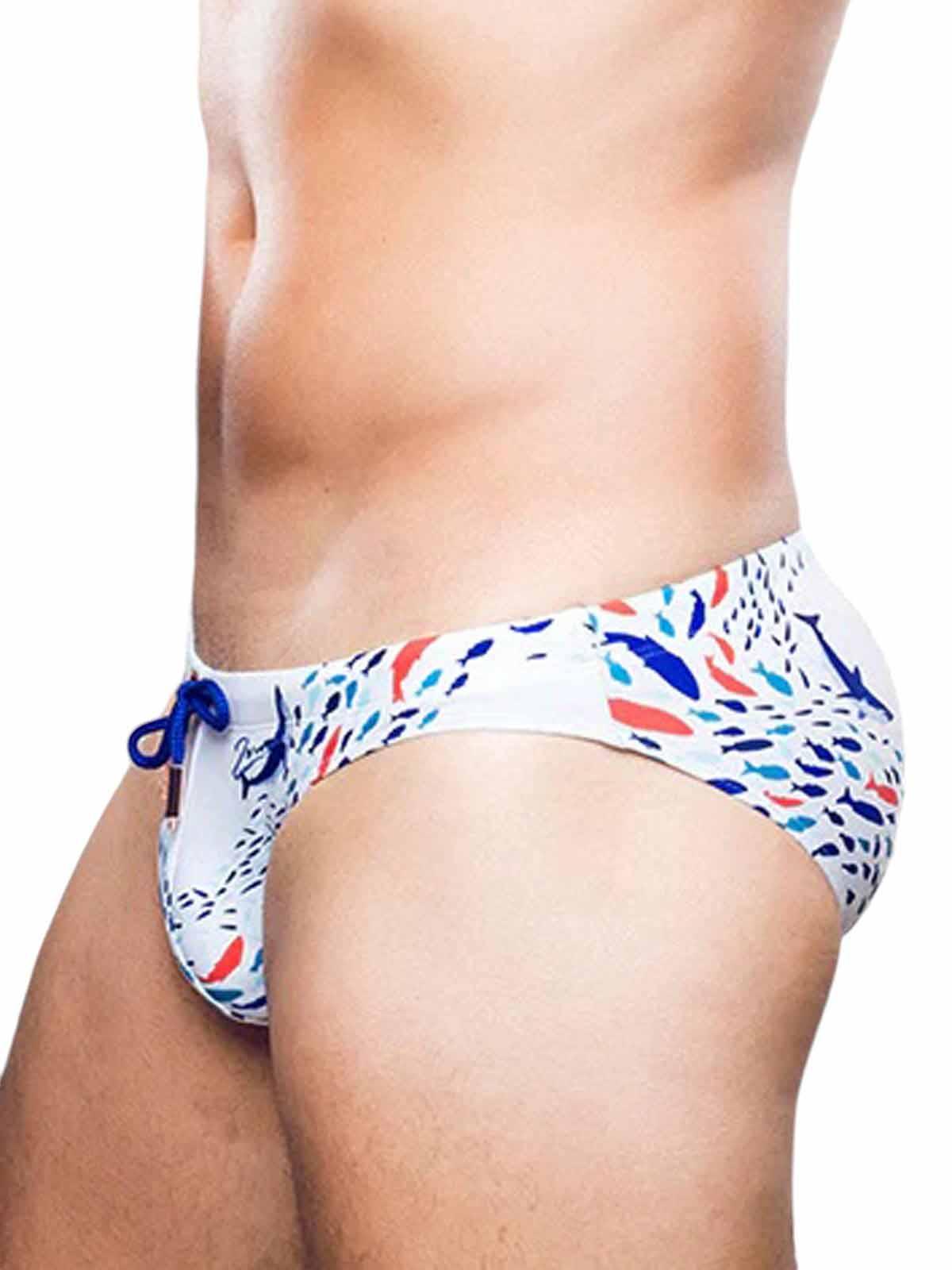 2Eros Print Swim Briefs V20 Swimwear Seascape White - Size: M