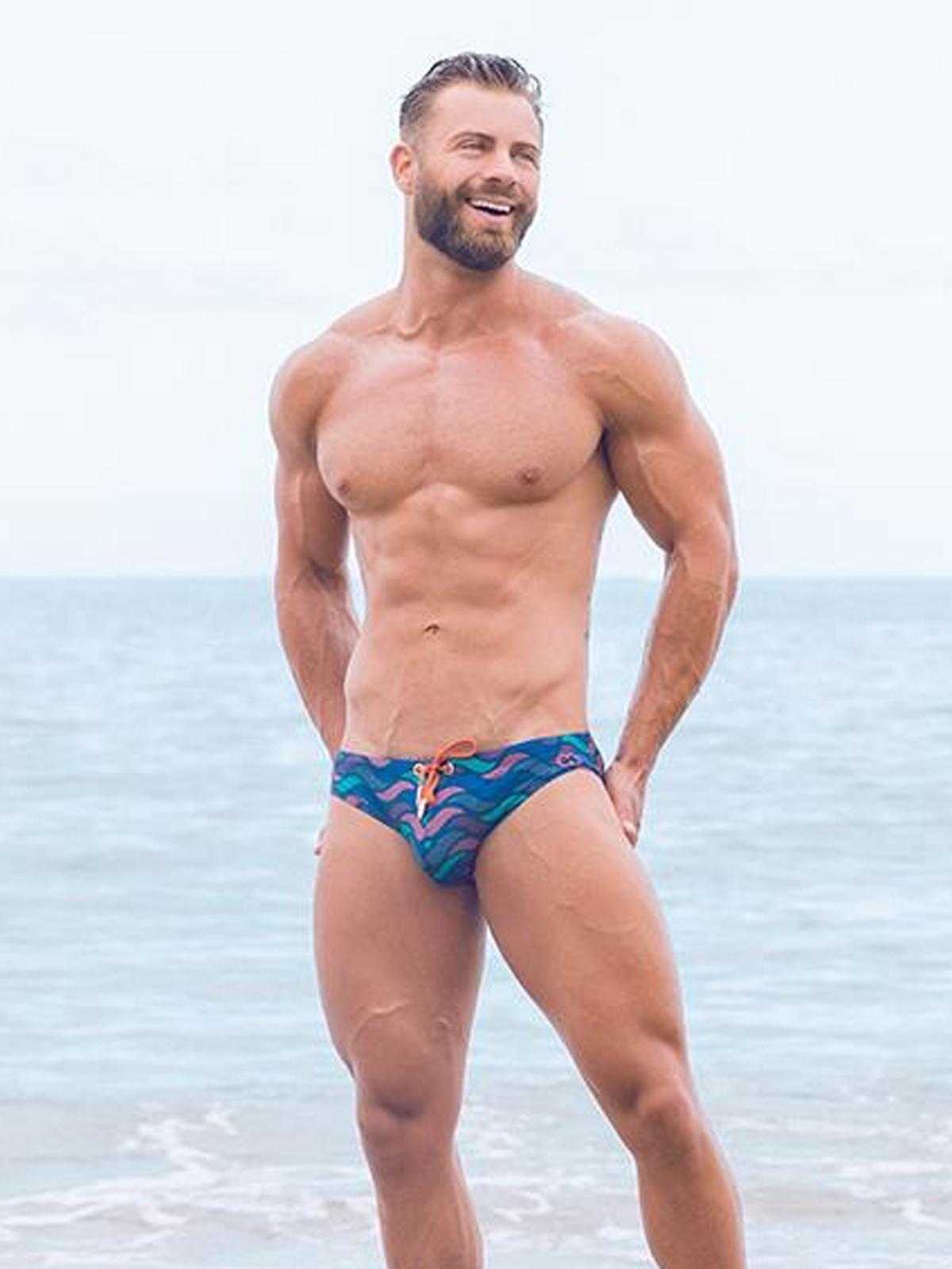 2Eros Print Swim Briefs V10 Ocean Blue - Size: S