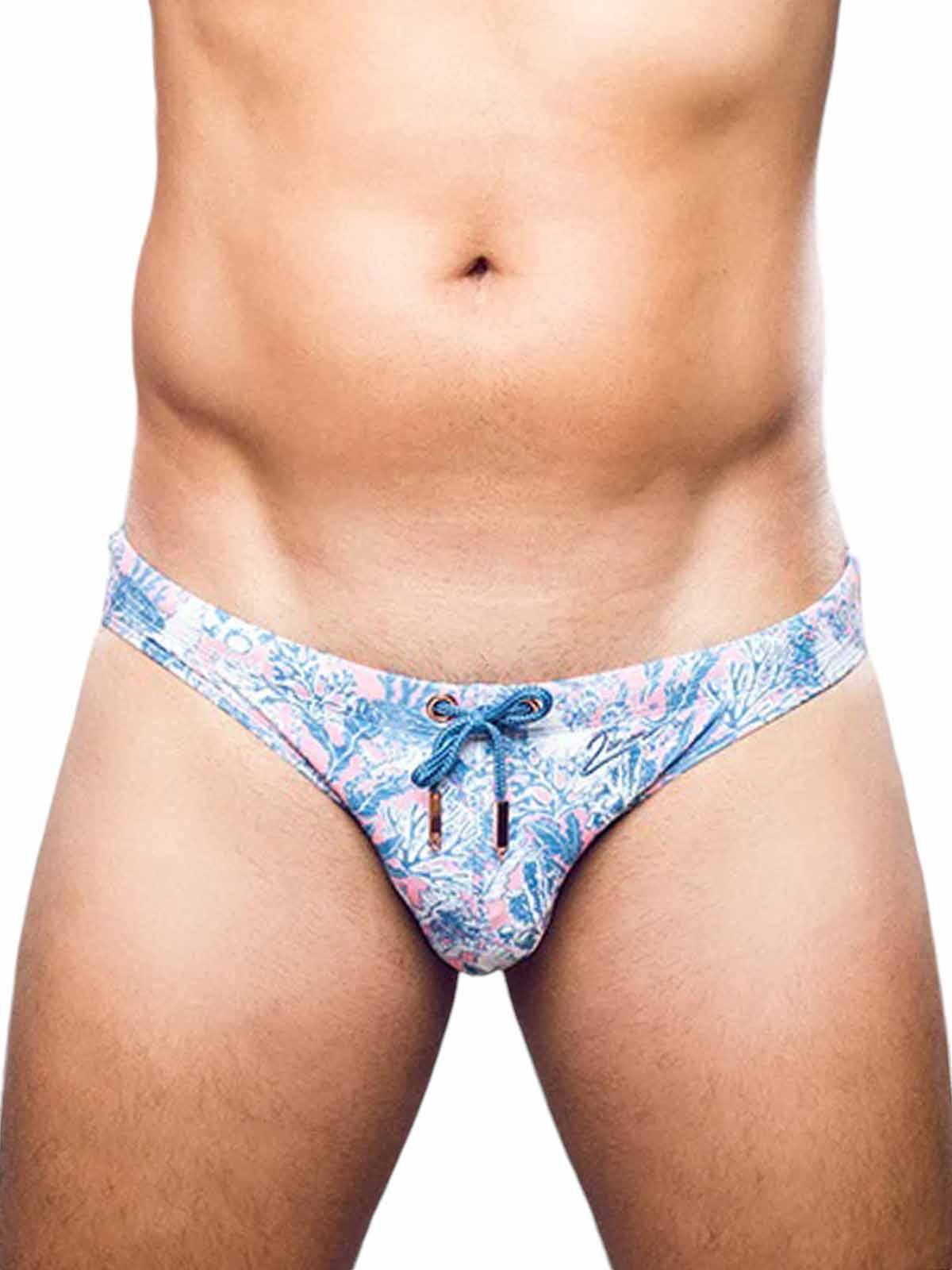 2Eros Print Swim Briefs V20 Swimwear Coral Teal - Size: L