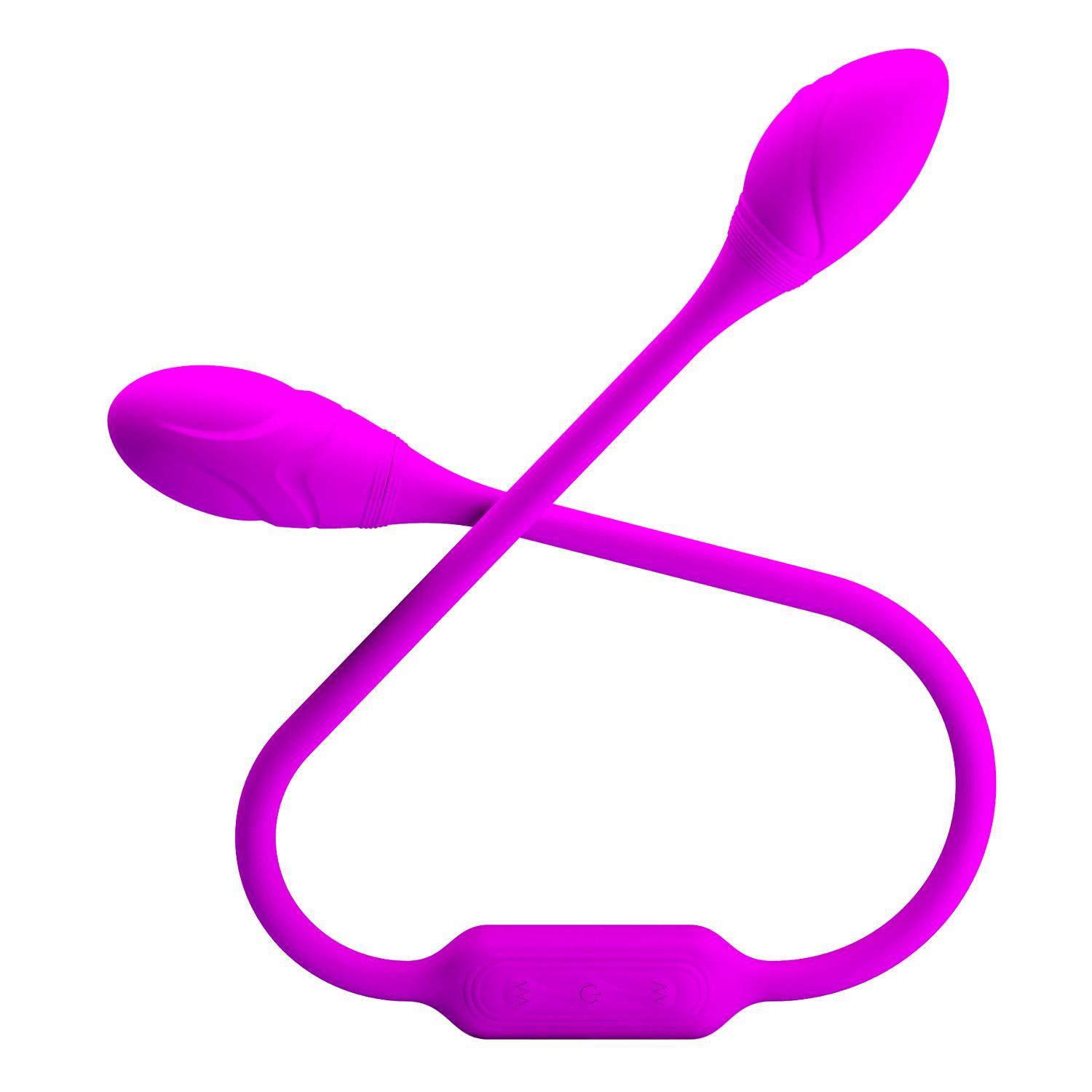 PRETTY LOVE - Dream Lover'S Whip, Double ended vibrator, indepentely buttons control, rechargeable, silicone material, waterproof ?:32mm   ?:32mm L:655mm