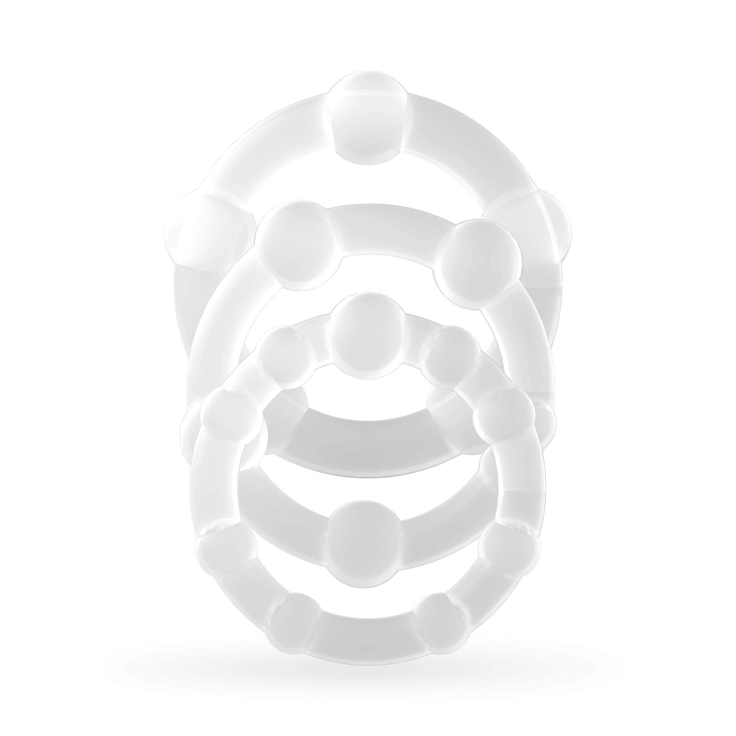 Triple Bead Cockring Set Clear Crushious