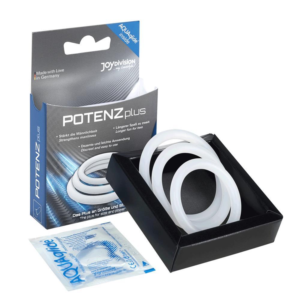 POTENZplus Cock & Ball Potency Ring, 3 pcs (S, M, L), Clear