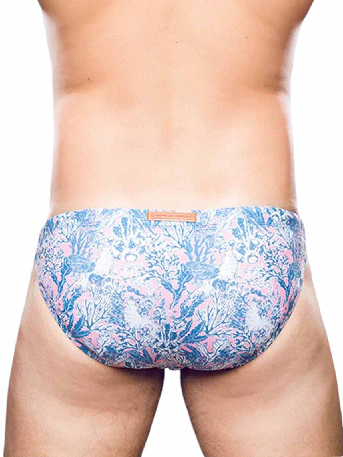 2Eros Print Swim Briefs V20 Swimwear Coral Teal - Size: L