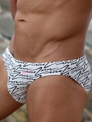2Eros V20 Signature Print Swim Brief B&W - Size: M
