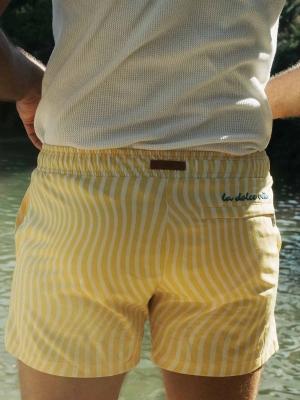 2Eros S70 Byron Print Shorts Swimwear Signature Yellow - Size: L