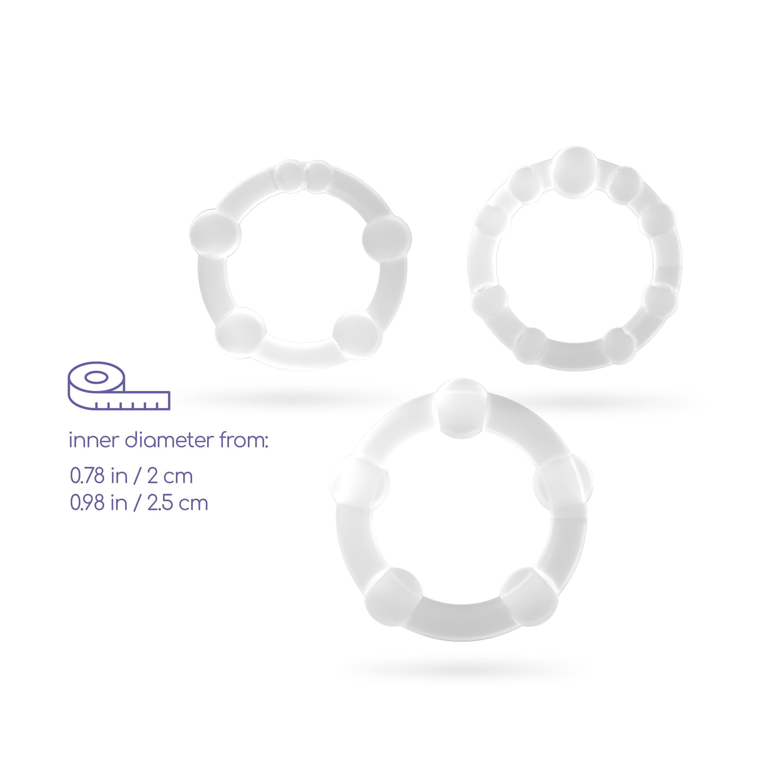 Triple Bead Cockring Set Clear Crushious