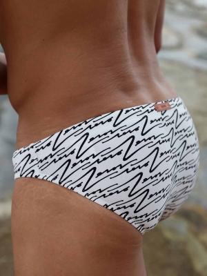 2Eros V20 Signature Print Swim Brief B&W - Size: M