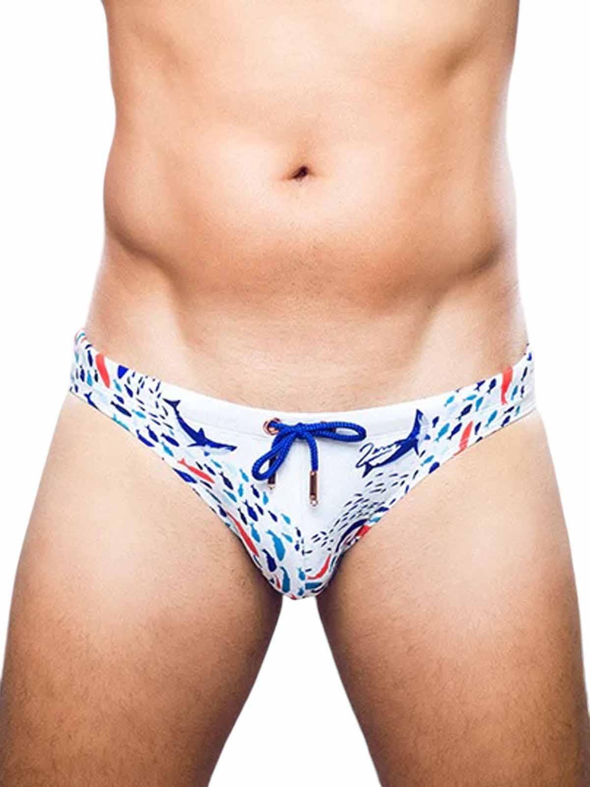 2Eros Print Swim Briefs V20 Swimwear Seascape White - Size: M