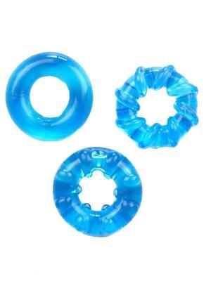 Rude Rider Soft Cock Ring Ice Blue (3-Ring-Set)
